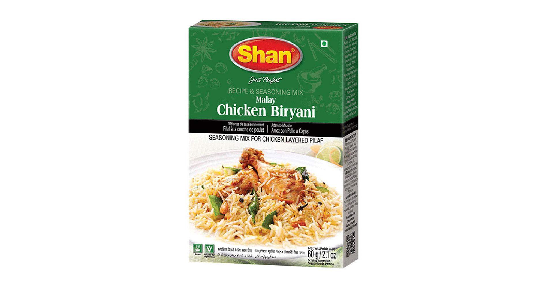 Shan Seasoning Mix -malay Chicken Biryani 60 gms - Shan Masala