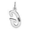 Black Bow Jewelry 14k White Gold, Madison Collection, Medium Script Initial Pendant A-W - 3 of 4