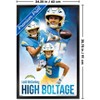 Trends International NFL Los Angeles Chargers - Ladd McConkey 25 Framed Wall Poster Prints - 3 of 4