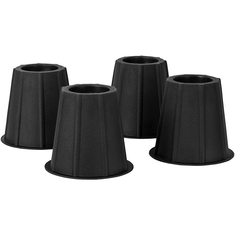 4 Pack Round Bed and Furniture Risers in Black - Homeitusa, 1 of 3