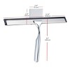 J&V TEXTILES All-Purpose Stainless Steel Shower Squeegee for Glass Doors with Adhesive Hooks, Squeegee for Shower Glass 10 Inch - 2 of 4