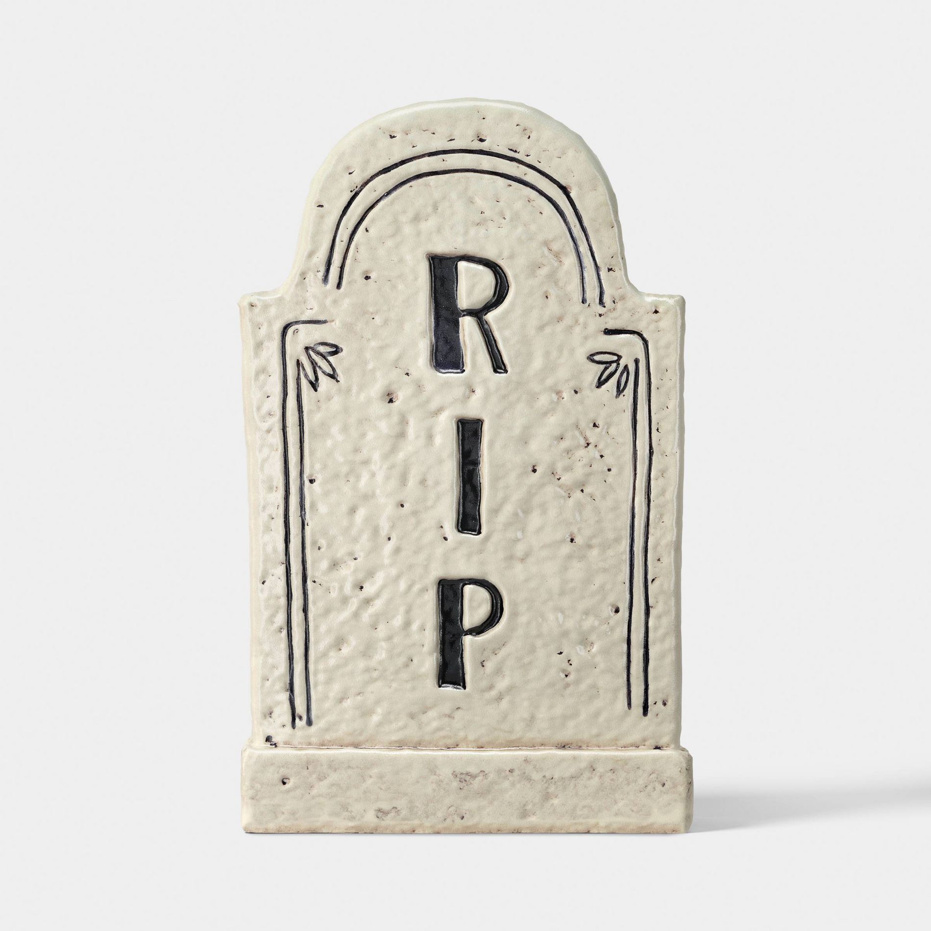 Plastic Molded Tombstone with "RIP" Classic Halloween Key Decorative Sculpture - Hyde and EEK! Boutique™