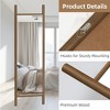 SpassWay Solid Wood Full Length Mirror Accent Wall Mirror Novelty Cheval Mirror Black/Brown/Walnut/Natural Wood - 4 of 4