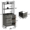 Aheaplus File Cabinet with Lock Drawer, Home Office Storage Cabinet with Bookshelf - 2 of 4