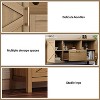 Jojoka TV Stand for TVs Up to 65 Inch, Farmhouse Entertainment Console with Door, Storage Cabinets and Adjustable Shelf, Media Center, Brown - 4 of 4