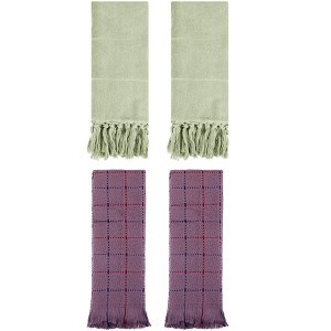 REGALWOVEN 4 Packs Cotton Absorbent Soft Decorative Turkish Bath Towel for Bathroom - 1 of 4