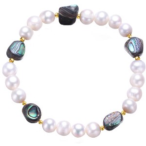 Guili Abalone and Pearl Bracelet – A timeless Blend of Lustrous Freshwater Pearls and Vibrant Abalone, Inspired by the Ocean's Beauty - 1 of 3