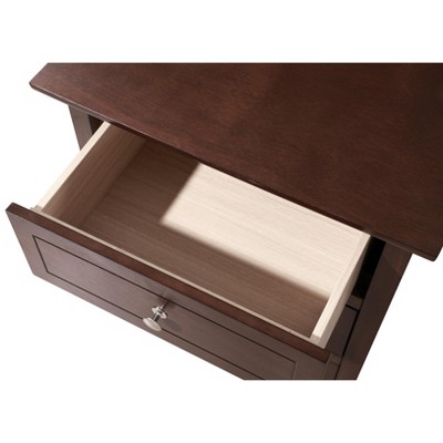 Daniel Cappuccino 3-Drawer Solid Wood Nightstand