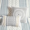 Sapphtopaz Bedding Set Duvet Cover Set Tufted Chenille Cotton with Stripes Printing 3 Piece 1 Cover, 2 Pillow Shams - 4 of 4