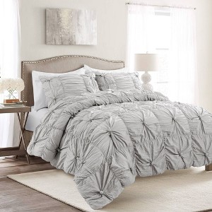 Lush Decor King 3pc Bella Comforter & Sham Set Light Gray