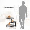 Costway 2 PCS 3 Tier Side Table W/ Casters Mobile End Table Storage Living Room Bedroom - 3 of 4