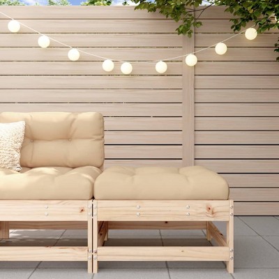 VidaXL Patio Footstool with Cushion Solid Wood Pine