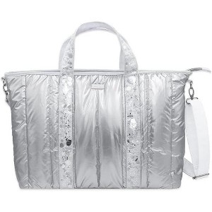 Packed Party Silver Puffy Confetti Weekender Duffle Bag, Overnight Travel Luggage for Women, Great for Ladies at the Gym, Airlines, Travel, Hospital - 1 of 3