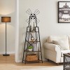 KTMBDW 4-Tier Narrow Book Shelf, Bookcase for Home Office, Living Room, Bedroom, Kitchen, Rustic Brown and Black - 4 of 4