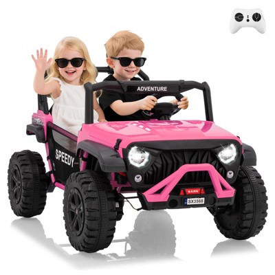24V Kids Electric Ride-on Truck w/Parent Remote Control, Parent Safety Brake, Storage, Off-Road Toy Car for Toddlers