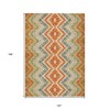Beige Orange And Red Geometric Washable Indoor Outdoor Area Rug - 3 of 4