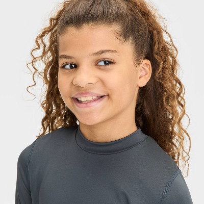 Cat & Jack - Brandclub - Girls' Long Sleeve Solid Rash Guard Top