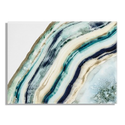Teal Agate Floating Acrylic Abstract Wall Art, 23" x 31"