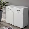 Sevobal Utility Storage Cabinets, Closed lockers with Drawers, Freestanding Storage for Living Room Kitchen, White, 35.43"*15.74"*32.08" - 2 of 4