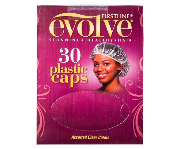 Firstline Evolve Plastic Hair Caps - Assorted Clear Colors (30ct)