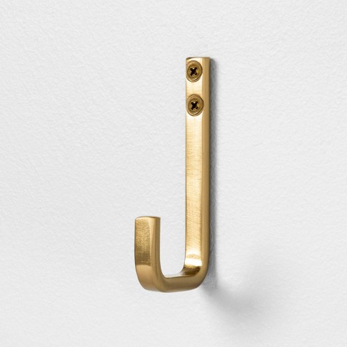 Classic Metal Wall Hook Brass Finish - Hearth & Hand™ With