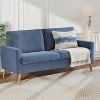 Dyonery 68" Loveseat Sofa, Mid Century Modern Small Couch for Living Room, Linen Fabric 2 Seater Sofa with Deep Cushion, Solid Wood Frame - 2 of 4