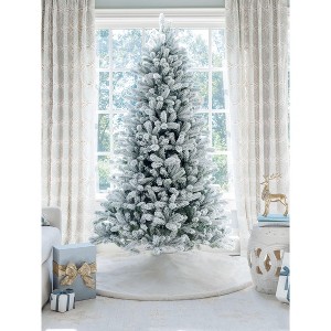 King Of Christmas Snow Flocked Hinged Artificial Christmas Tree Unlit King Flock Xmas Tree - 1 of 4