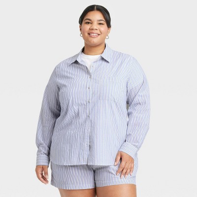 Women's Long Sleeve Collared Button-Down Shirt - Universal Thread™