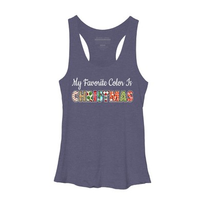 Women's Design By Humans My Favorite Color Is Christmas By c3gdesigns Racerback Tank Top