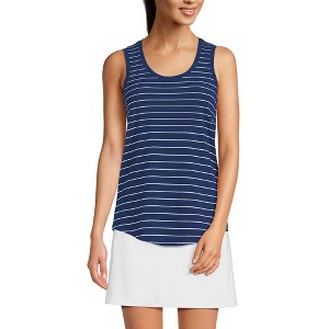 Lands' End Women's Sleeveless Power Performance Scoop Neck Curved Hem Tunic Tank - 1 of 4