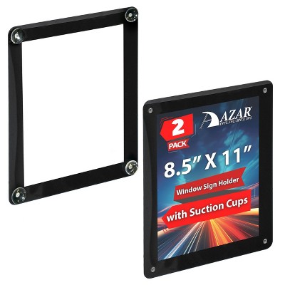 Black 8.5" x 11" Window Sign Holder Frame with Suction Cups, 2-Pack