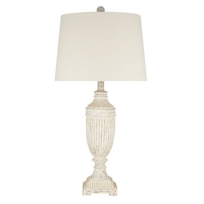 28" Faux Wood Table Lamp (Includes LED Light Bulb)White - Cresswell Lighting