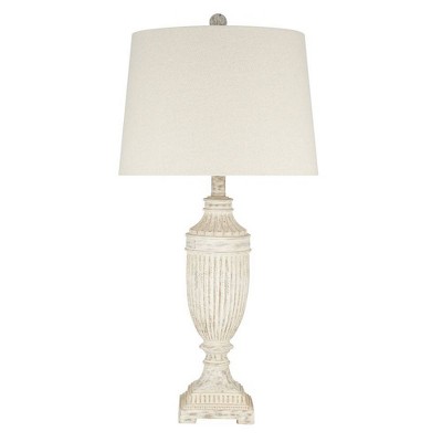 28" Faux Wood Table Lamp (Includes LED Light Bulb) White - Cresswell Lighting