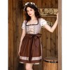 Vintage 3-Piece Dress Costume Floral Embroidery Square Neck Dress with Off-Shoulder Crop Top and Matching Apron - 2 of 4