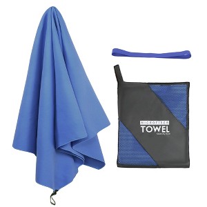 PiccoCasa Microfiber Beach Towel Lightweight Absorbent Travel Towels for Beach Swim Sports - 1 of 3
