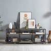 VECELO 65 Inches TV Stand, Entertainment Center with Storage Shelves & Hooks, 3-Tier Modern Wooden Console Table - 4 of 4