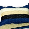 Slickblue 3 PC Handmade Full/Queen Quilt Set, Reversible Vermicelli Quilted, Horizontal Stripes, 37 Color Options - 2 of 4