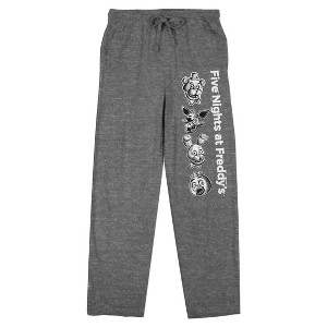 Five Nights At Freddy's Character Heads Women's Gray Heather Sleep Pajama Pants - 1 of 3