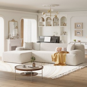 Contemporary Oversized L-Shaped Modular Couch for Living Room, Bedroom, Salon - 2-Piece Versatile Setup, Minimalist Design - 1 of 3