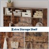 Hall Tree with Bench and Shoe Storage, 3-in-1 Farmhouse Entryway Bench, Coat Rack, 4 Hooks, 4 Shoe Cubbies, 3 Compartments - 4 of 4
