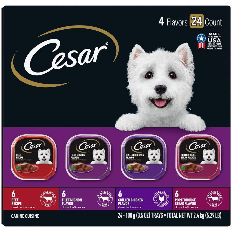 Cesar Classic Loaf In Sauce Wet Dog Food - 3.5oz/24ct, 1 of 12
