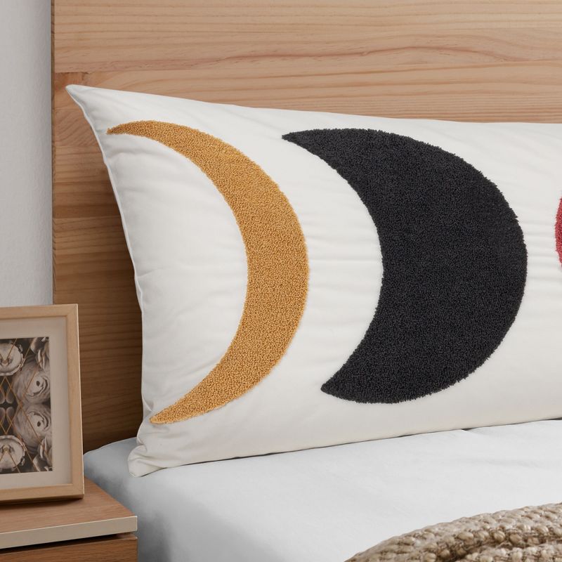 Sweet Jojo Designs Gender Neutral Body Pillow Cover (Pillow Not Included) 54in.x20in. Boho Moon Red Black Yellow, 5 of 7