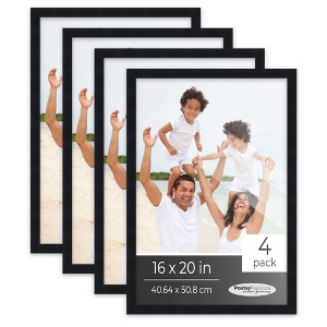 PosterPalooza | Pack of 4 Matte Black Picture Frames | Solid Wood | UV-Resistant Acrylic | Easy Gallery Wall - 1 of 4