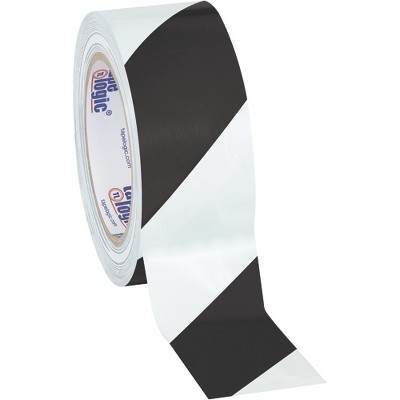 The Packaging Wholesalers Tape Logic Striped Vinyl Tape 7.0 Mil 2" x 36 yds. Black/White 24/Case