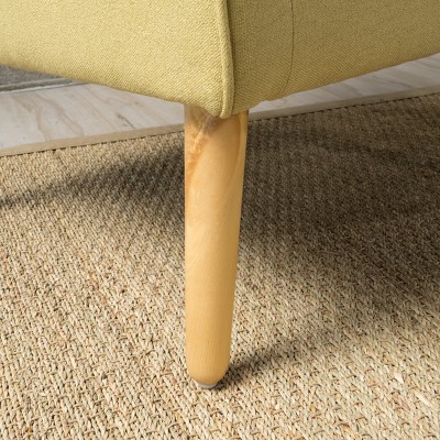 Wasabi Tufted Mid-Century Modern Wood Accent Chair