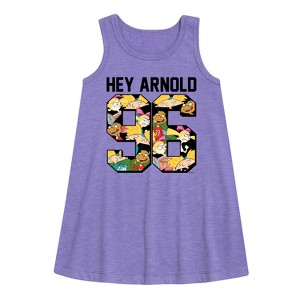 Girls' - Hey Arnold! - Arnold 1996 Graphic Sleeveless Aline Dress - 1 of 3