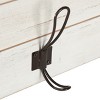 46.1" x 26" Wall Shelf with 5 Hooks White/Brown - Uniek: Kate & Laurel All Things Decor, No Assembly, Wood & Metal - 3 of 4