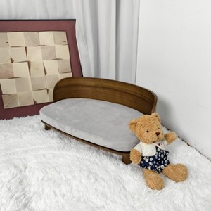 Large Elevated Pet Sofa Bed Kitten Puppy Wooden Couch Bed with Comfort Cushion,Sturdy Wood Leg, Waterproof, Stain-Resistant - 1 of 4