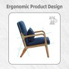 23"W Accent Chair Padding Lounge Arm Chair with Cushion and Pillow, Velvet/PU-ModernLuxe - 3 of 4