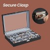 24-Slot Lockable Watch Case with Glass Lid - Premium Watch Storage Box with Removable Pillows, Gift Ready - 3 of 4